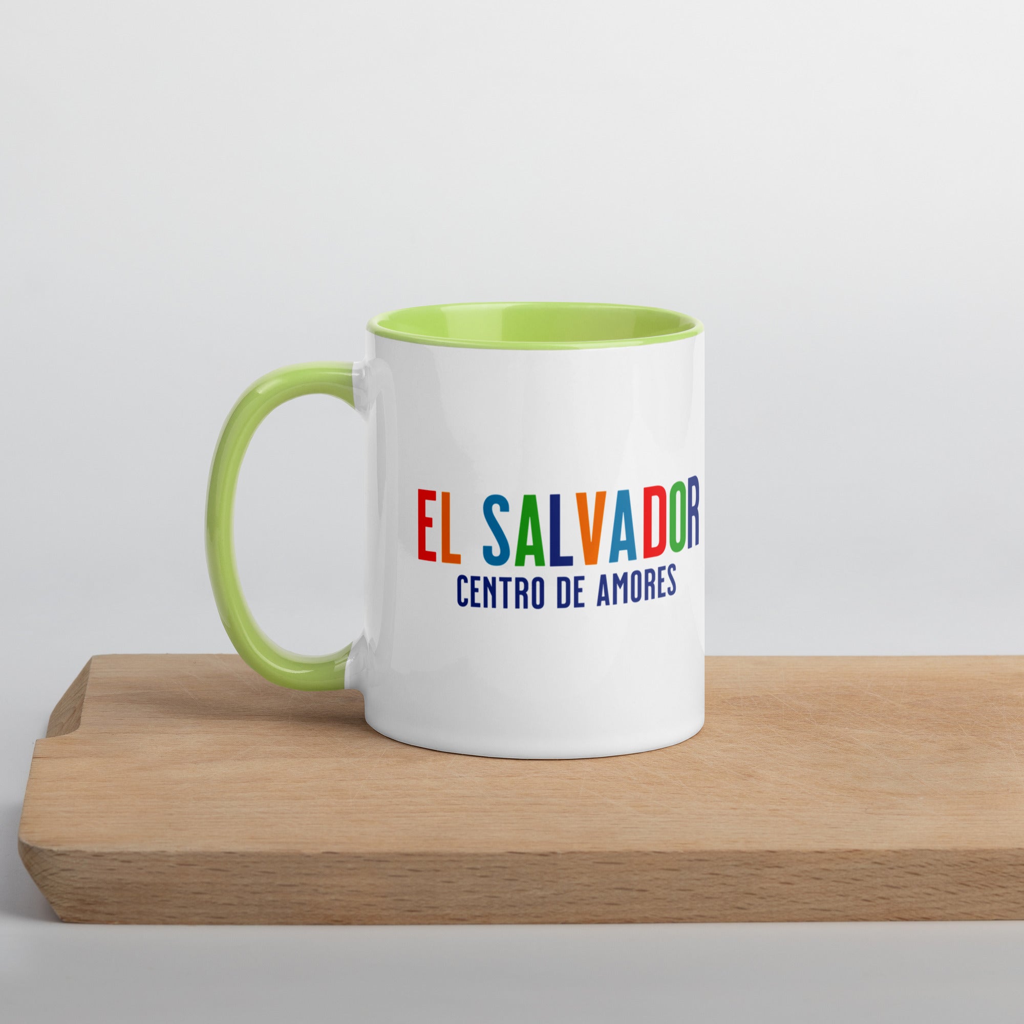 Mug de cerámica El Salvador Centro de Amores, diseño colorido, LATEA™.